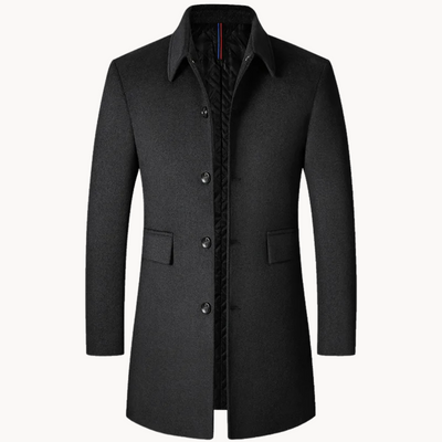 Coat - Blend Fabric Long Cut & Structured Shape For Layering