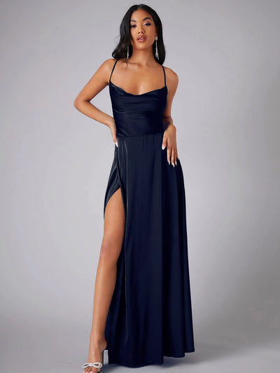 Dress - Polyester Blend Open Back Maxi & Air Flow Ease