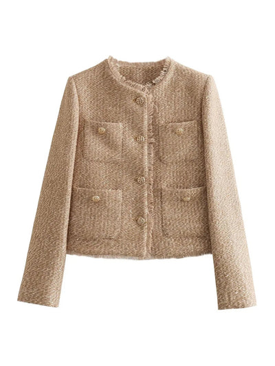 Jacket – Tweed Blend Structured Shape & Light Insulation