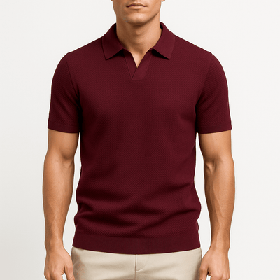Polyester Blend Polo Shirt - Textured Knit & Easy Airflow